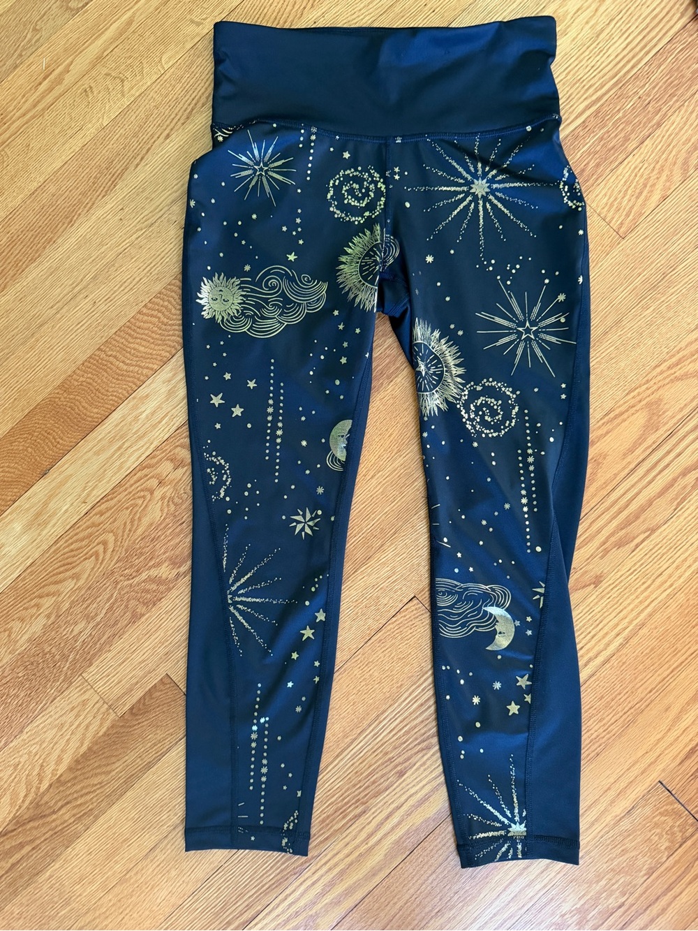 Xersion cropped celestial black leggings medium